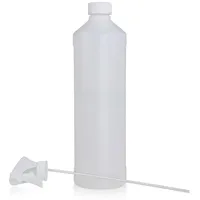 Höfer Chemie 1L PE Kunststoff Rundflasche + Sprühkopf