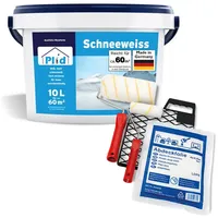 Plid Plid® Schneeweiß Wandfarbe Weiß 10L inkl. Streichset 6-tlg.