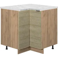 Vicco Eckunterschrank Fame-Line Eiche gefräst 87 cm mit Arbeitsplatte