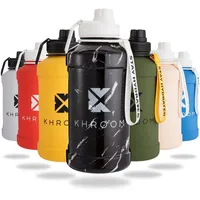 Khroom Trinkflasche Edelstahl 1,3L & 2,2L, Sport Gym Outdoor,