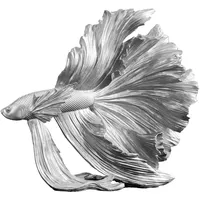 Riess-Ambiente Skulptur CROWNTAIL - Design Deko Figur Kampffisch35cm silber