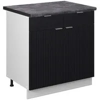 Vicco Küchenunterschrank Fame-Line, 80 cm , AP Anthrazit, Schwarz