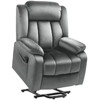 Homcom Fernsehsessel mit Aufstehhilfe Elektrisch Relaxsessel mit Liegefunktion, Vibrationsmassage,
