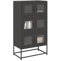 VidaXL Highboard Schwarz 68x39x123 cm Stahl