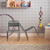 Sweeek 2er-Set anthrazitfarbene Kinderstühle aus Metall - Kristoff