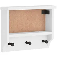 VidaXL Wandgarderobe SANDNES Weiß 45x12x35 cm Massivholz Kiefer