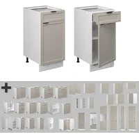 Vicco Küchenschränke Fame-Line Grau-Beige 40 cm ohne Arbeitsplatte