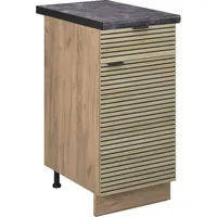 Vicco Fame-Line Eiche gefräst 40 cm mit Arbeitsplatte Anthrazit