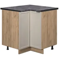 Vicco Eckunterschrank Fame-Line Eiche Grau-Beige gerahmt 87 cm mit