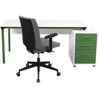 Aea Schreibtisch Moderner Arbeitstisch Weiß / Grün