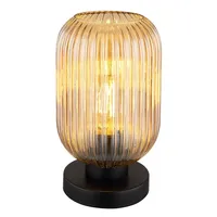 GLOBO Tischlampe Nachttischlampe Tischleuchte Retro Wohnzimmerlampe Glas amber h