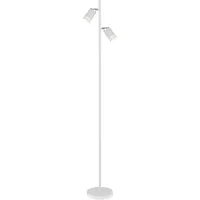 GLOBO Standlampe Stehlampe Stehleuchte schwenkbar 2 flammig weiß chrom