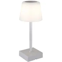 GLOBO Tischlampe Nachttischlampe Schlafzimmerlampe silber opal Touchdimmer LED 25,5