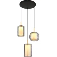GLOBO Designleuchte 3-flg. 50 cm rund schwarz