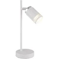 GLOBO Tischleuchte Tischlampe Leselampe chrom weiß Wohnzimmerlampe beweglich H