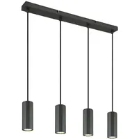 GLOBO Hängeleuchte 4-flg. 6 cm schwarz Aluminium, Metall