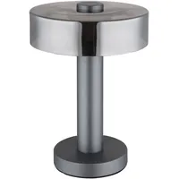 GLOBO Tischleuchte Beistelllampe LED Nachttischlampe Schlafzimmerlampe Alu grau H: