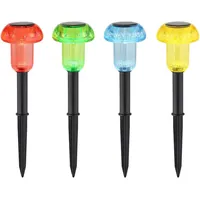 GLOBO 4er Set Solarlampen, Erdspieß bunt H 13,7 cm