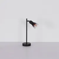 GLOBO Tischlampe Schreibtischlampe Wohnzimmerlampe schwarz Rauchglas Leselampe H 35