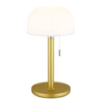 GLOBO Tischlampe Bambus messing LED Wohnzimmerlampe IP44 Beistelllampe, 1,5W