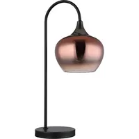 GLOBO Beistellleuchte Tischlampe Nachttischleuchte schwarz-matt E27 Glas kupfer 54