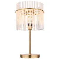 GLOBO Tischleuchte Tischlampe Beistelllampe Nachttischlampe Metall Glas Gold h