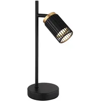 GLOBO Tischleuchte Tischlampe Leselampe schwarz gold Wohnzimmerlampe beweglich H