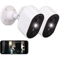 7links 2er-Set Akku-Outdoor-IP-Überwachungskameras, 2K, 3 MP, WLAN, App, PIR