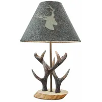 Loberon Tischlampe Lodge Kiefernholz,Eisen, Polyresin, H/Ø ca. 42/28 cm,