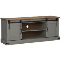 VidaXL TV-Schrank HALDEN 2 Schiebetüren Grau 150x40x60 cm Massivholz
