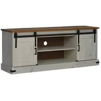 VidaXL TV-Schrank HALDEN 2 Schiebetüren Weiß 150x40x60 cm Massivholz