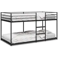 VidaXL Etagenbett ohne Matratze Schwarz 90x200 cm Stahl