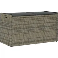 VidaXL Outdoor-Sitzbank mit Stauraum und Kissen Grau 100 cm
