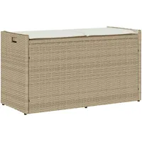 VidaXL Outdoor-Sitzbank mit Stauraum und Kissen Beige 100 cm