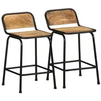 VidaXL Barhocker 2 Stk. 46x35,5x70 cm Raues Mango Massivholz