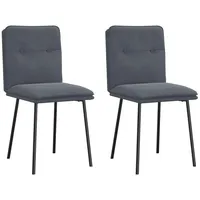 VidaXL Esszimmerstuhl Samt dunkelgrau 2er Set