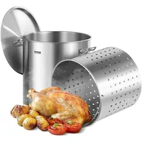 Vevor Suppentopf Kochtopf Soßentopf 94,6L Edelstahl, Kochen Soßen Korbdeckel