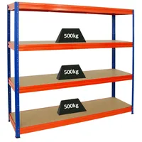 Proregal Schwerlastregal Dino HxBxT 180x200x60 cm Fachlast 500kg Blau/Orange