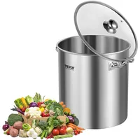 Vevor Suppentopf Kochtopf Soßentopf 22,7L Edelstahl, Kochen Soßen Deckel