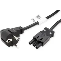Bachmann Gerätezuleitung Schutzkontakt/Gerätekupplung GST18-3, Schwarz 1 m GST18 1m