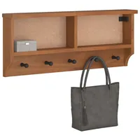 VidaXL Wandgarderobe SANDNES 87x12x35 cm Massivholz Kiefer