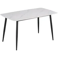 Möbelliebling Göteborg 140 x 80 cm Keramikplatte Weiß Vierfuß-Gestell
