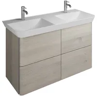 Burgbad Iveo SFFX120 Waschtischkombination / Melamin Weiß, vertikale Griffleiste