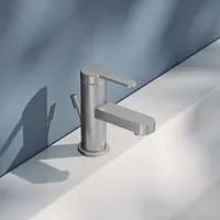 Keuco IXMO Flat Einhebel-Waschtischmischer mit Ablaufgarnitur, edelstahl-finish