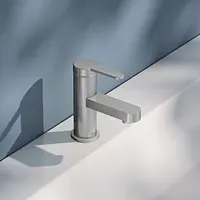 Keuco IXMO Flat Einhebel-Waschtischmischer 60, ohne Ablaufgarnitur, edelstahl-finish