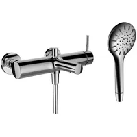 Laufen TWINPLUS Einhebel-Wannenmischer Aufputz mit Zubehör, Badarmaturen, chrom