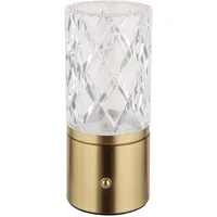 GLOBO Tischleuchte Nachttischlampe Beistelllampe Messing Lampe LED Touch-Dimmer akku