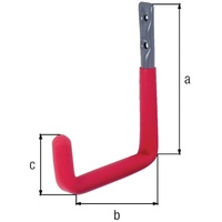 GAH Alberts Wandhaken U-Form Rotgummi A.250mm STA roh verz.D.18mm