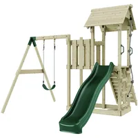 Polar play PolarPlay Spielturm Bergen Schaukel Kletterwand Rutsche Grün