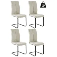 MCA Furniture Freischwinger Hudson Schwingstuhl 4er Set - Weiß